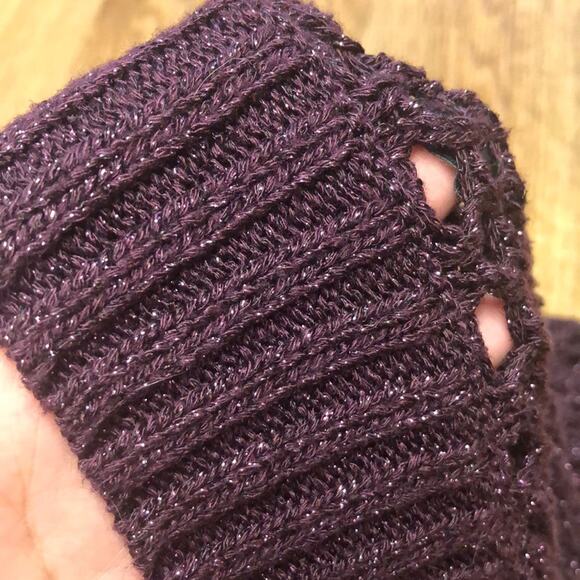 Express Open Knit Wine Maroon Sweater Size XS - Picture 8 of 10